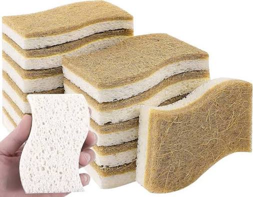 Natural Kitchen Sponge — Cellulose & Coconut Scrubber